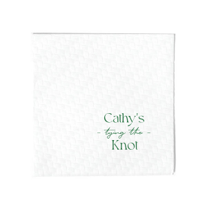 Embrace elegance at the bridal shower with the Modern Knot Tying Bridal Shower Napkin, featuring the bride's name above thegracefully scripted phrase "Tying the Knot." A chic, romantic, and simplistic choice for celebrating a bridal shower.