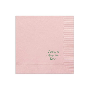 Embrace elegance at the bridal shower with the Modern Knot Tying Bridal Shower Napkin, featuring the bride's name above thegracefully scripted phrase "Tying the Knot." A chic, romantic, and simplistic choice for celebrating a bridal shower.