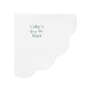 Embrace elegance at the bridal shower with the Modern Knot Tying Bridal Shower Napkin, featuring the bride's name above thegracefully scripted phrase "Tying the Knot." A chic, romantic, and simplistic choice for celebrating a bridal shower.