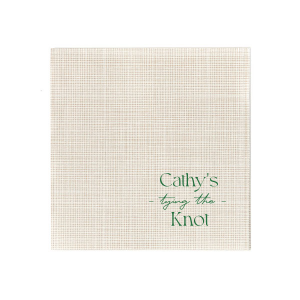 Embrace elegance at the bridal shower with the Modern Knot Tying Bridal Shower Napkin, featuring the bride's name above thegracefully scripted phrase "Tying the Knot." A chic, romantic, and simplistic choice for celebrating a bridal shower.