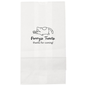Carry your essentials in the Chillin' Cat Personalized Bag, featuring a relaxed cartoon cat cradling a cup. Add a personal touch with your or your cat's name in a flowing script font below this playful and modern graphic. The perfect tote to pass out wedding party favors or give your friends after a house party.