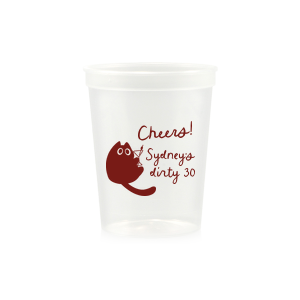 Toast to another fabulous year with the Birthday Cheers Cat Martini Cup, showcasing a cute graphic of a cartoon cat holding a martini glass. Personalize this festive cup with your name, milestone birthday year, and a spirited "Cheers!" in a stylish script font—a purr-fect celebration accessory.