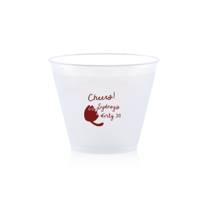 Toast to another fabulous year with the Birthday Cheers Cat Martini Cup, showcasing a cute graphic of a cartoon cat holding a martini glass. Personalize this festive cup with your name, milestone birthday year, and a spirited "Cheers!" in a stylish script font—a purr-fect celebration accessory.