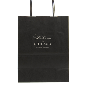 The Sophisticated Welcome To Destination Wedding Bag stylishly greets guests with flair and elegance. "Welcome" sweeps across in dramatic script, paired with the location. The couple's names add a personal touch, perfectly ushering in a chic, festive destination wedding. 