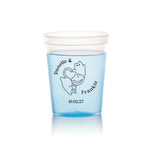 Unite in love with the Cat Tails of Love Wedding Cup, where two cats entwine tails to form a heart. Arched around the design you can customize with the couple's names and below the date of your union.
