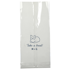 Send your guests home with a smile using the LoafIng Cat Favor Bag, perfect for weddings or birthday parties. This adorable bag showcases a sitting cat with its legs tucked, and the inviting words "Take a Treat" in a graceful script. Personalize with your name or the couple's initials for a sweet parting gift.