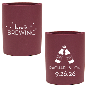 Our beautiful custom Ivory - Natural Round Can Cooler with Matte Teal/Peacock Ink Screen Print has a Mr & Mrs Bottles graphic and is good for use in Wedding themed parties and will impress guests like no other. Make this party unforgettable.