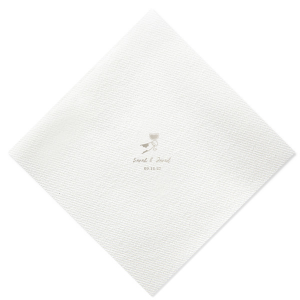 Add a whimsical touch to your wedding celebration with the Toasting Hands Wedding Napkin, showcasing a charming cartoon hand toasting with a glass of wine. Customizable with the couple's names in a sweet script font and the special date in an elegant serif below, this napkin is a perfect blend of fun and sophistication.