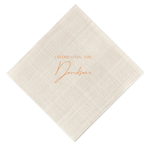 Embrace the warmth of autumnal nuptials with the Boho Terracotta Wedding Celebration Napkin, radiating chic earthy tones. The phrase "Celebrating the" is inscribed in a classic serif font, giving way to your shared last name in an exquisite script, capturing the essence of your stylish fall wedding.