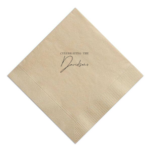 Embrace the warmth of autumnal nuptials with the Boho Terracotta Wedding Celebration Napkin, radiating chic earthy tones. The phrase "Celebrating the" is inscribed in a classic serif font, giving way to your shared last name in an exquisite script, capturing the essence of your stylish fall wedding.