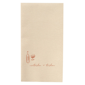 Enhance your wedding's aesthetic with the Boho Terracotta Line Art Wedding Guest Hand Towel, part of a collection that embodies the allure of autumn. This towel is adorned with graceful line drawings of a wine bottle and glass, with space below to feature the bride and groom's names in an elegant script, marrying the charm of modern boho chic with the warmth of terracotta hues.