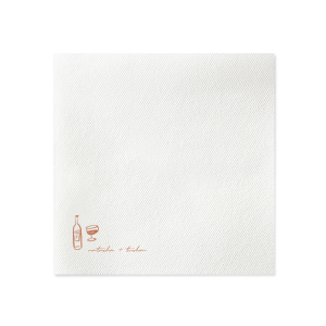 Complement the rich hues of your autumn celebration with the Boho Terracotta Line Art Wedding Napkin. This design showcases contemporary line drawings of a wine bottle and glass, perfect for a toast to the couple. Personalize with the bride and groom's names elegantly scripted below, adding a touch of modern sophistication to your moody fall wedding theme.
