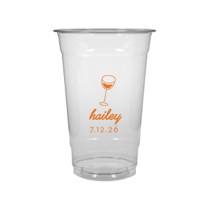 Captivate your guests with the Minimal Bridal Shower Cup, displaying a delicate wine glass illustration. Beneath it, the date of the event is inscribed in a refined sans serif font, while the bride-to-be's name adorns the top in a chic, modern script. A tasteful complement to your stylish and contemporary bridal shower.
