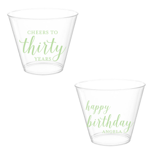 Raise a toast with the Cheers to Years Cup, celebrating milestone moments. Make every sip a festive tribute to one's special day.  This Fun design has on one side the exclamation "Cheers to" , followed by the number of years in fun script. The reverse side wishes "Happy Birthday" in playful script, with the celebrant’s name in bold caps. A Big Shout OUT to a Special Person!