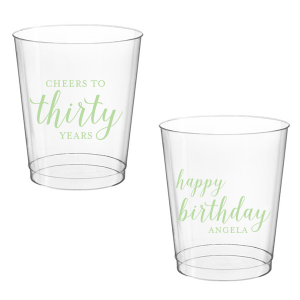 Raise a toast with the Cheers to Years Cup, celebrating milestone moments. Make every sip a festive tribute to one's special day.  This Fun design has on one side the exclamation "Cheers to" , followed by the number of years in fun script. The reverse side wishes "Happy Birthday" in playful script, with the celebrant’s name in bold caps. A Big Shout OUT to a Special Person!
