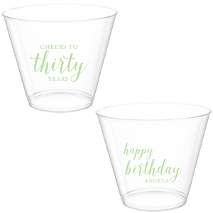 Raise a toast with the Cheers to Years Cup, celebrating milestone moments. Make every sip a festive tribute to one's special day.  This Fun design has on one side the exclamation "Cheers to" , followed by the number of years in fun script. The reverse side wishes "Happy Birthday" in playful script, with the celebrant’s name in bold caps. A Big Shout OUT to a Special Person!