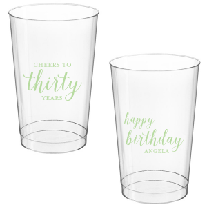 Raise a toast with the Cheers to Years Cup, celebrating milestone moments. Make every sip a festive tribute to one's special day.  This Fun design has on one side the exclamation "Cheers to" , followed by the number of years in fun script. The reverse side wishes "Happy Birthday" in playful script, with the celebrant’s name in bold caps. A Big Shout OUT to a Special Person!