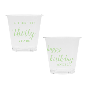 Raise a toast with the Cheers to Years Cup, celebrating milestone moments. Make every sip a festive tribute to one's special day.  This Fun design has on one side the exclamation "Cheers to" , followed by the number of years in fun script. The reverse side wishes "Happy Birthday" in playful script, with the celebrant’s name in bold caps. A Big Shout OUT to a Special Person!