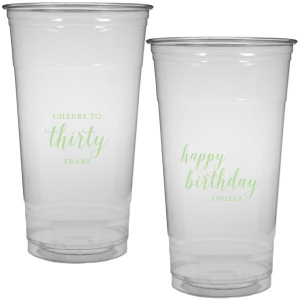 Raise a toast with the Cheers to Years Cup, celebrating milestone moments. Make every sip a festive tribute to one's special day.  This Fun design has on one side the exclamation "Cheers to" , followed by the number of years in fun script. The reverse side wishes "Happy Birthday" in playful script, with the celebrant’s name in bold caps. A Big Shout OUT to a Special Person!