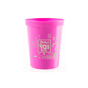 Sip back into the 90s with the 90’s Mix Party Fun Cup. Featuring a funky square with the Celebrant’s Name above "90s Mix," it's a tribute to vibrant colors and rad patterns. Customize for a celebration that's all that and a fresh Prince groove!
