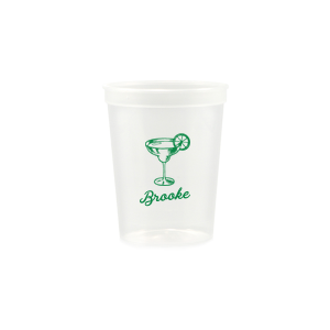 Raise a glass to the future Mrs. with the Margs and Matrimony Bachelorette Party Toast Cup, personalized in script with her name and adorned with a hand-drawn margarita. A bold and stylish choice for a memorable bachelorette party toast.