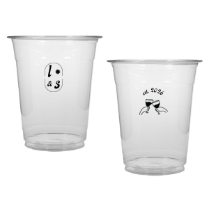 The Sunburst Initial & Toasting Glass Cup features an oval frame with classic initials, a subtle star accent, and a toast illustration with the date on the reverse. Order yours to serve drinks with a chic, custom feel guests will love. Fitting for weddings and engagement parties!