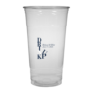 Cheers to creativity with the Drink Up Cup—a design that's as smart as it is stylish. The bold, vertically stacked 'DRINK' meets a jaunty 'UP,' capturing the spirit of celebration. Accompanied by the couple's names and special date, it's the perfect blend of fun and personalized elegance for any toast-worthy occasion.