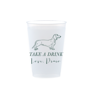 A Dachshund cup will be an adorable addition to your event! If you are a dog lover customize this cup with your name or the name of your furry friend. 