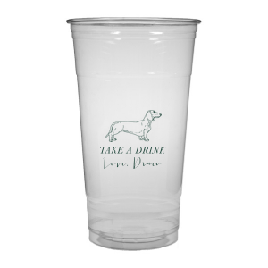 A Dachshund cup will be an adorable addition to your event! If you are a dog lover customize this cup with your name or the name of your furry friend. 