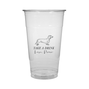 A Dachshund cup will be an adorable addition to your event! If you are a dog lover customize this cup with your name or the name of your furry friend. 