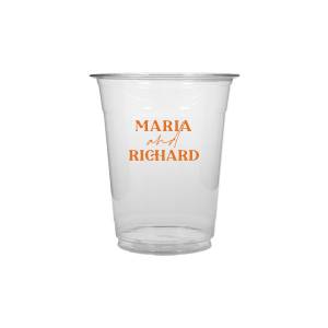 The Pasta Party Names Cup features bold modern typography of the couple’s names paired with elegant script accents for a stylish, contemporary look. Order yours to serve drinks with a custom touch guests will remember. Lovely for wedding receptions or dinner celebrations.