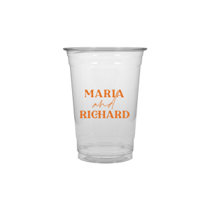 The Pasta Party Names Cup features bold modern typography of the couple’s names paired with elegant script accents for a stylish, contemporary look. Order yours to serve drinks with a custom touch guests will remember. Lovely for wedding receptions or dinner celebrations.