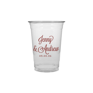Sip in style with the Formal Names Swirly Script Cup, where elegance meets celebration. The couple's names take center stage, rendered in a beautiful script full of curls and swirls. This convivial design, completed with the event date, adds a touch of sophistication, making every drink a part of the joyous occasion.