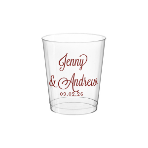 Sip in style with the Formal Names Swirly Script Cup, where elegance meets celebration. The couple's names take center stage, rendered in a beautiful script full of curls and swirls. This convivial design, completed with the event date, adds a touch of sophistication, making every drink a part of the joyous occasion.