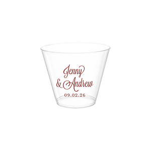 Sip in style with the Formal Names Swirly Script Cup, where elegance meets celebration. The couple's names take center stage, rendered in a beautiful script full of curls and swirls. This convivial design, completed with the event date, adds a touch of sophistication, making every drink a part of the joyous occasion.