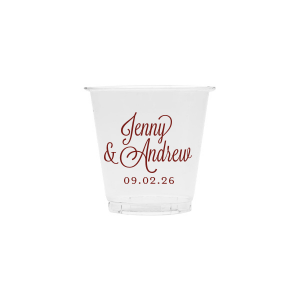 Sip in style with the Formal Names Swirly Script Cup, where elegance meets celebration. The couple's names take center stage, rendered in a beautiful script full of curls and swirls. This convivial design, completed with the event date, adds a touch of sophistication, making every drink a part of the joyous occasion.