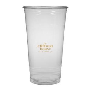 Personalized Clear Plastic Cup with Gold Ink Cup Ink Colors will impress guests like no other. Make this party unforgettable.