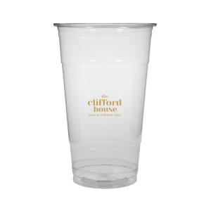 Personalized Clear Plastic Cup with Gold Ink Cup Ink Colors will impress guests like no other. Make this party unforgettable.