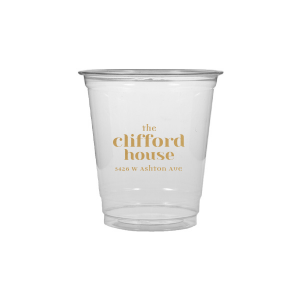 Personalized Clear Plastic Cup with Gold Ink Cup Ink Colors will impress guests like no other. Make this party unforgettable.