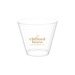 Personalized Clear Plastic Cup with Gold Ink Cup Ink Colors will impress guests like no other. Make this party unforgettable.