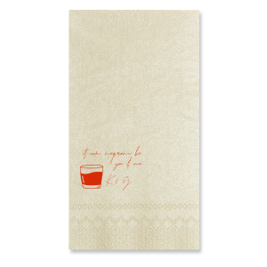 Savor the sentiment of your special day with the Negroni Be You & Me Napkin, adorned with a sleek clipart of a Negroni glass and the playful words "It can negroni be you and me" in a whimsical script. Add a touch of personalization with the couple's initials below, ideal for toasting to love at your wedding, rehearsal dinner, or engagement party.