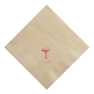 Elevate your celebration with the Minimal Cocktail Glass Napkin, featuring the elegant silhouette of a cocktail glass. Below the chic design, tailor this essential with your initials, making it a perfect addition to weddings, engagement parties, or milestone birthdays.