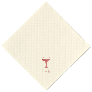 Elevate your celebration with the Minimal Cocktail Glass Napkin, featuring the elegant silhouette of a cocktail glass. Below the chic design, tailor this essential with your initials, making it a perfect addition to weddings, engagement parties, or milestone birthdays.