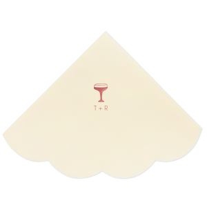 Elevate your celebration with the Minimal Cocktail Glass Napkin, featuring the elegant silhouette of a cocktail glass. Below the chic design, tailor this essential with your initials, making it a perfect addition to weddings, engagement parties, or milestone birthdays.