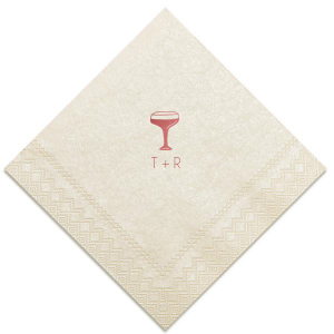 Elevate your celebration with the Minimal Cocktail Glass Napkin, featuring the elegant silhouette of a cocktail glass. Below the chic design, tailor this essential with your initials, making it a perfect addition to weddings, engagement parties, or milestone birthdays.