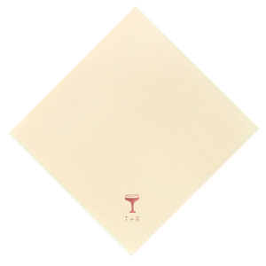 Elevate your celebration with the Minimal Cocktail Glass Napkin, featuring the elegant silhouette of a cocktail glass. Below the chic design, tailor this essential with your initials, making it a perfect addition to weddings, engagement parties, or milestone birthdays.