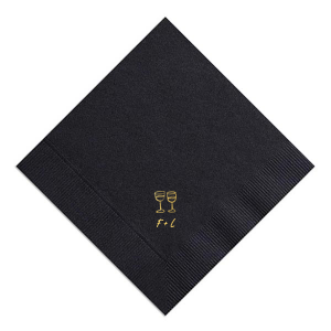 Celebrate your occasion with understated style using the Minimal Wine Glasses Napkin. This trendsetting design showcases two hand-drawn wine glasses, representing shared moments of cheer. Personalize with your initials below, creating a tailored touch for your wedding, engagement party, or birthday celebration.