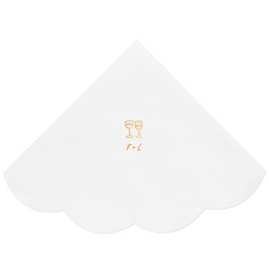 Celebrate your occasion with understated style using the Minimal Wine Glasses Napkin. This trendsetting design showcases two hand-drawn wine glasses, representing shared moments of cheer. Personalize with your initials below, creating a tailored touch for your wedding, engagement party, or birthday celebration.