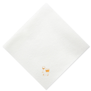 Elevate your table setting with the Sip in Style Dual Glass Napkin, presenting a hand-drawn depiction of both a wine and a martini glass in a contemporary, minimalist fashion. Below the refined design, your initials await personalization in an elegant handwritten font, making this napkin a perfect match for weddings, engagement parties, or chic birthday celebrations.
