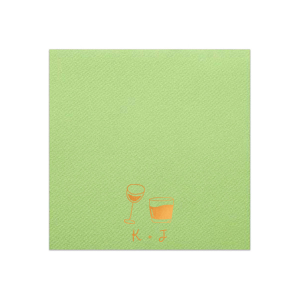 Elevate your table setting with the Sip in Style Dual Glass Napkin, presenting a hand-drawn depiction of both a wine and a martini glass in a contemporary, minimalist fashion. Below the refined design, your initials await personalization in an elegant handwritten font, making this napkin a perfect match for weddings, engagement parties, or chic birthday celebrations.